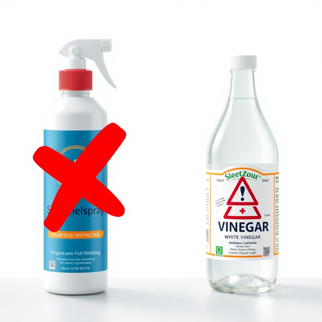 A clean photorealistic illustration showing a red cross symbolizing a warning over a bottl
