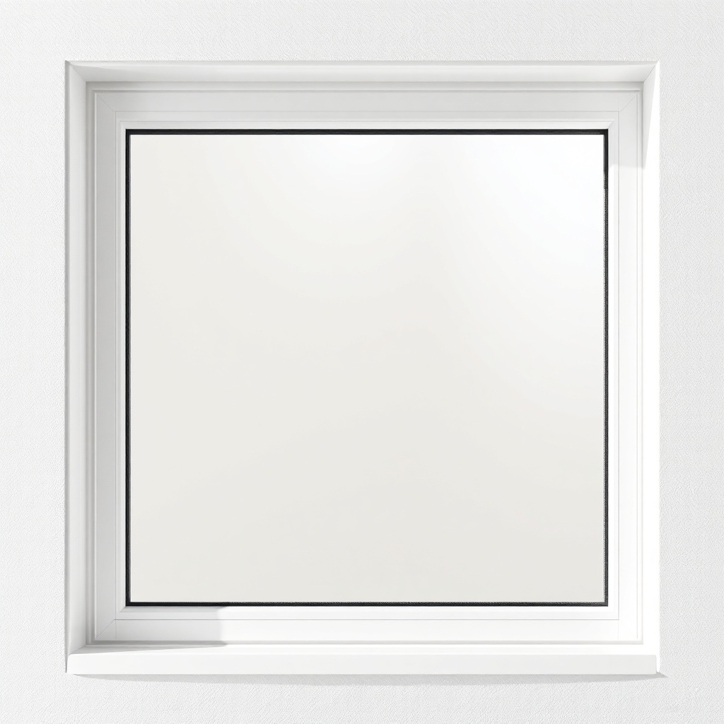Nahaufnahme eines Kunststoff-Fensterrahmens mit schwarzem Schimmel an der Dichtung